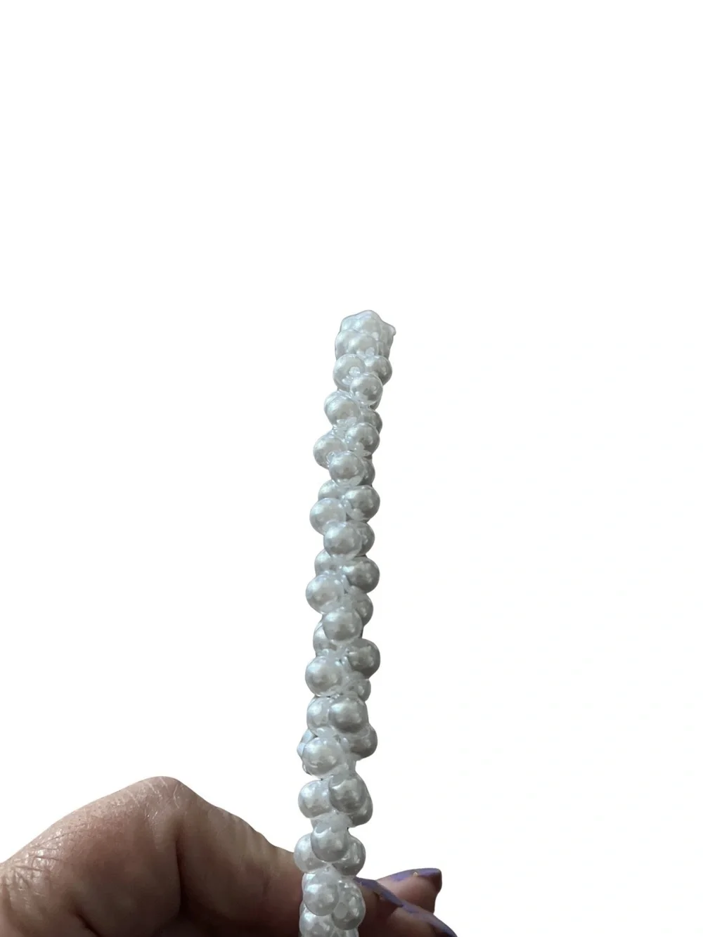 Pearl Beaded Women’s Headband - White